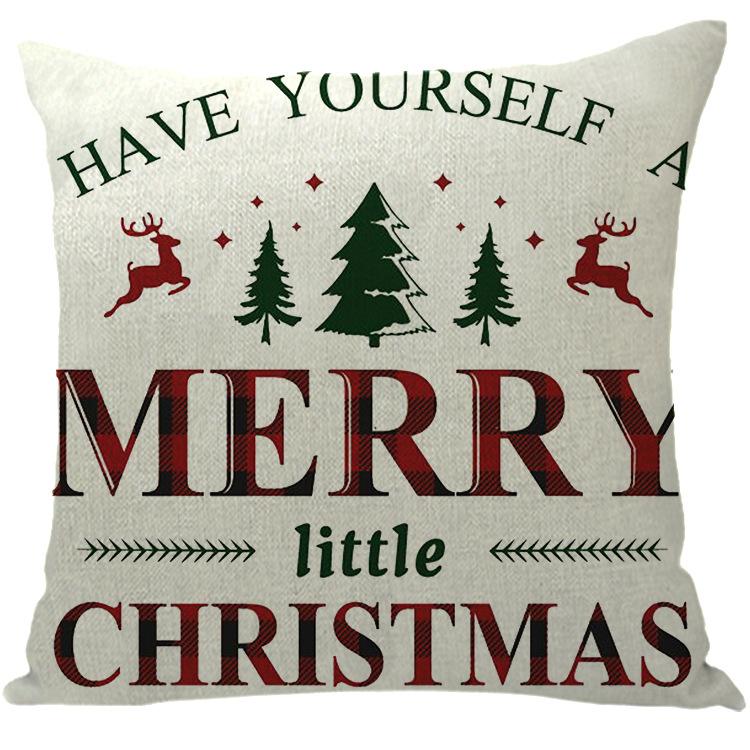 New Santa Claus Christmas Tree Printed Cushion Car Sofa Cushion Set Christmas Decoration