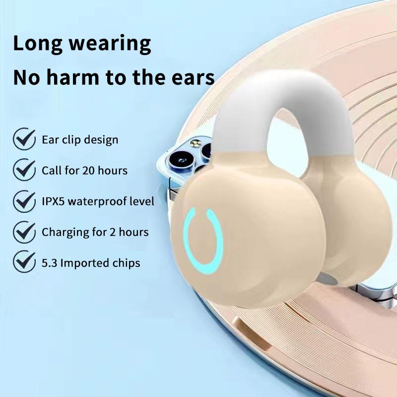 Wireless Earbuds Bluetooth Headset Clip Ear Noise Reduction Earphone Single Ear Headphones For Sport Running Music Headset
