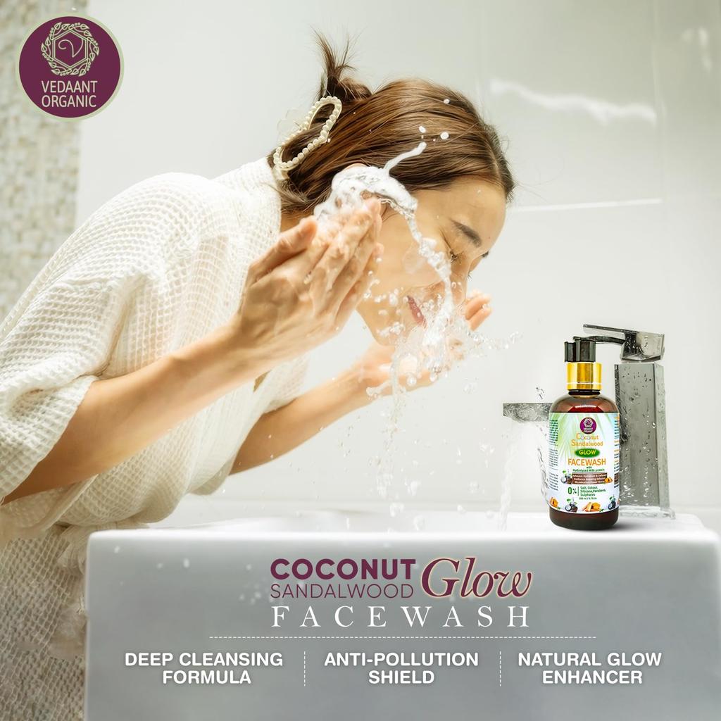 Coconut Sandalwood Glow Face Wash for All Skin Types |200 ml-Pack of 1