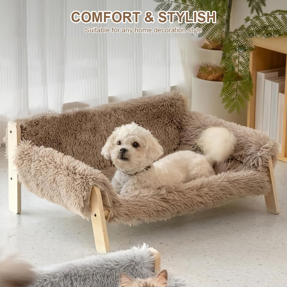 Raised Cat Bed with Removable Mattress Cover Pet Sofa Lounging Bed Pet Couch Bed Suitable for Kitty Puppy Or Small/Medium Animal