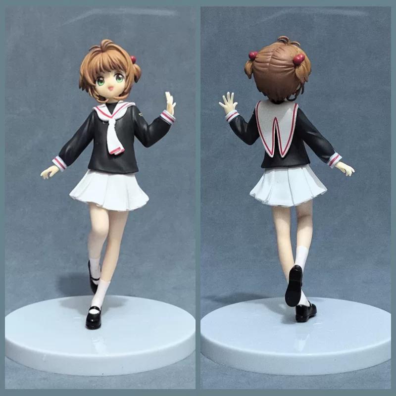 Cardcaptor Sakura Anime Figurines Sakura Kinomoto Tomoyo Daidouji School Uniform Standing 16Cm Collectible Model For Anime Fans
