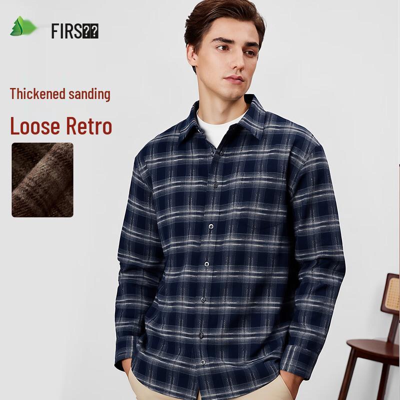 Shanshan Men s Brushed Flannel Long-Sleeve Shirt XL