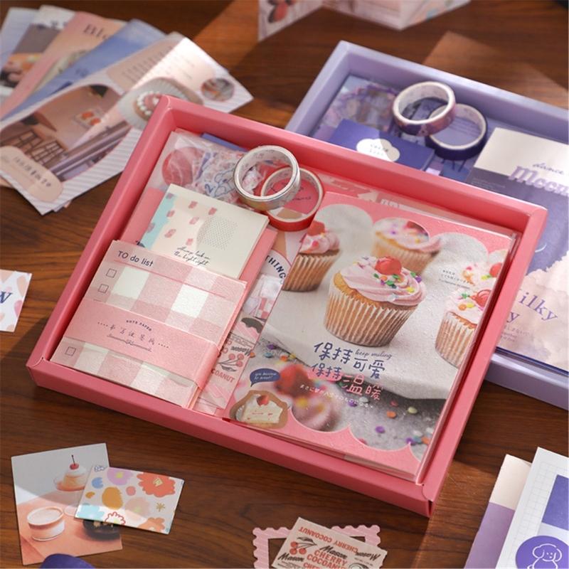 Vintage Scrapbook Kits Tape Sticker Background Paper Journaling Supplies