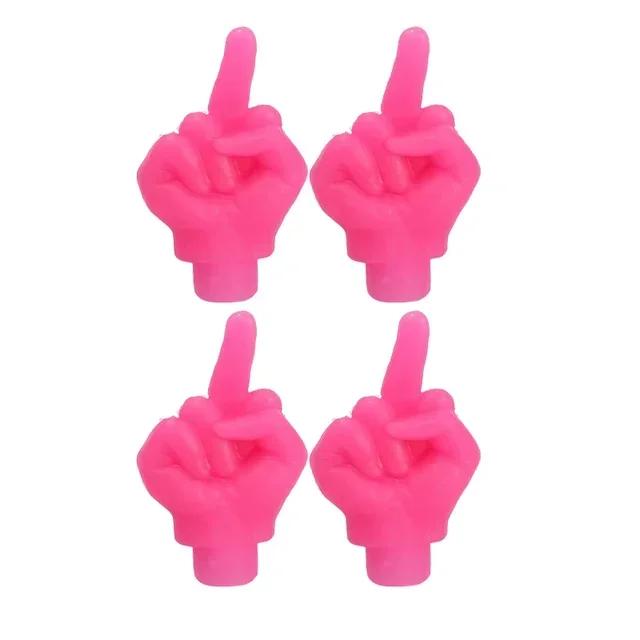 Personality Decor Car Middle Finger Styling Tire Valve Cap Wheel Nozzle Dustproof Waterproof Tyre Valve Stem Caps Accessories