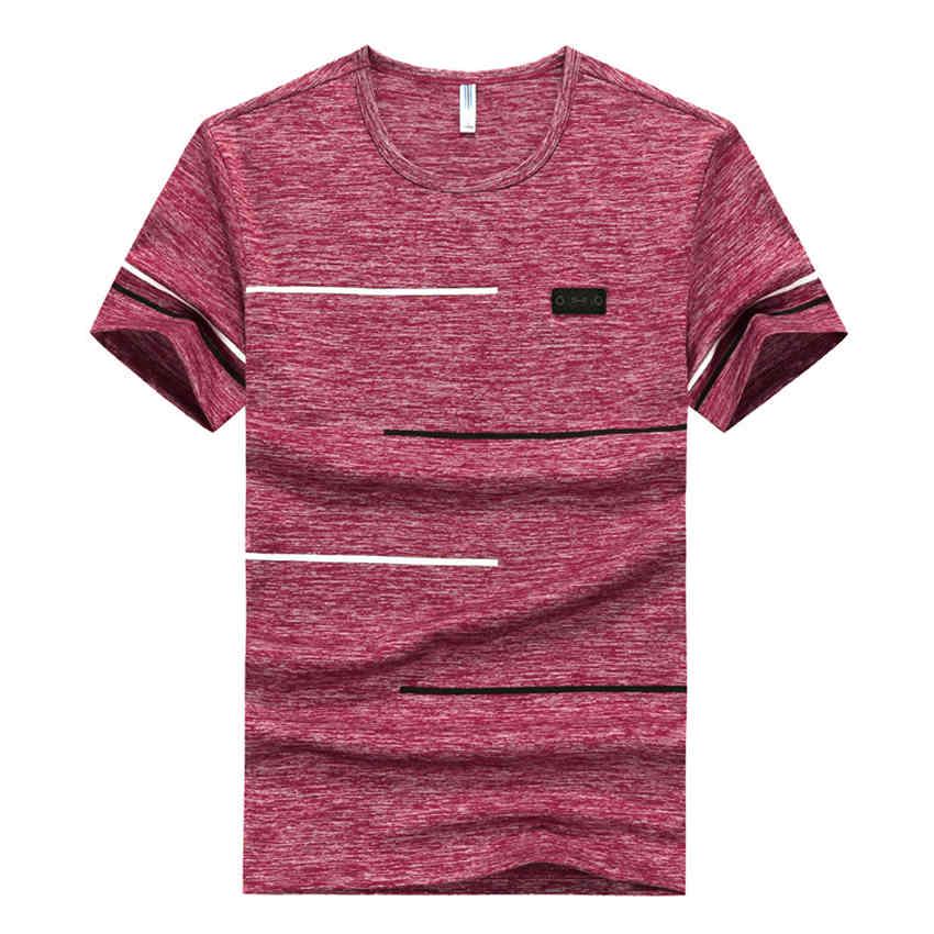 Sommer Herren T-Shirt aus Eisseide, schnelltrocknend, kurze Ärmel, lässig, Fitness, Sport, atmungsaktiv, O-Ausschnitt