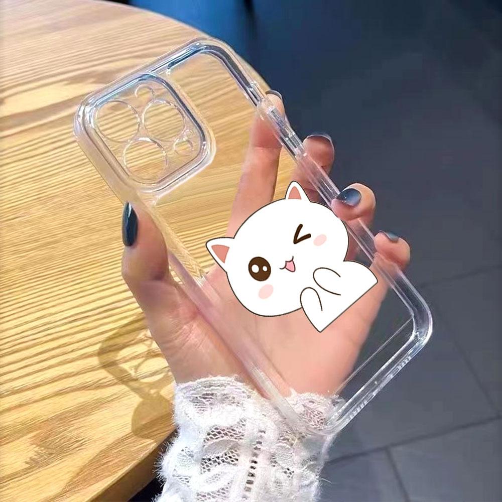 Winking Cute Cat Cartoon Phone Case for Xiaomi Redmi Note 15 14 13 12 11 10 9 8 7 Pro Plus Soft Shockproof Protective Cover