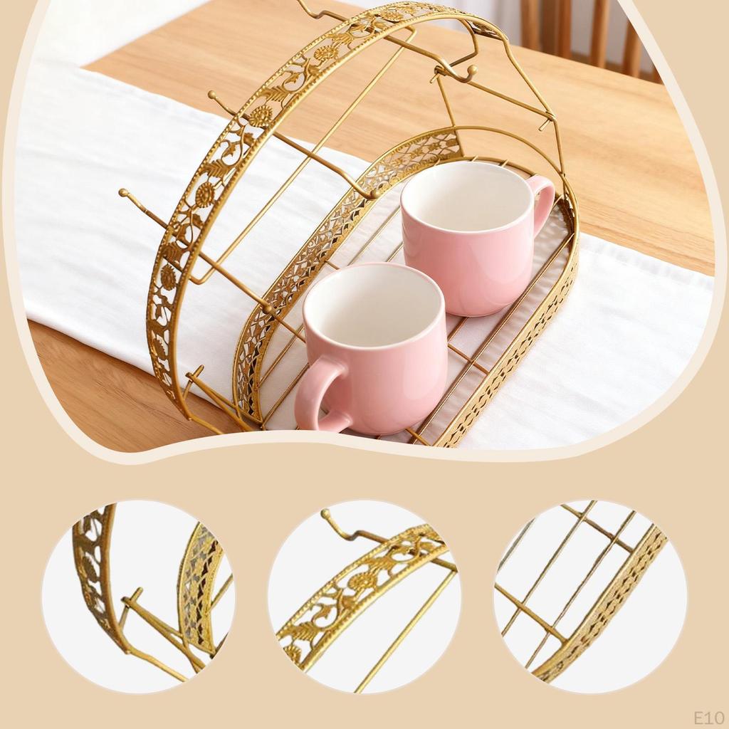 Bottle Rack Accessories Luxury Home for 6 Cups Gift Space Saving Kitchen Countertop Iron Office