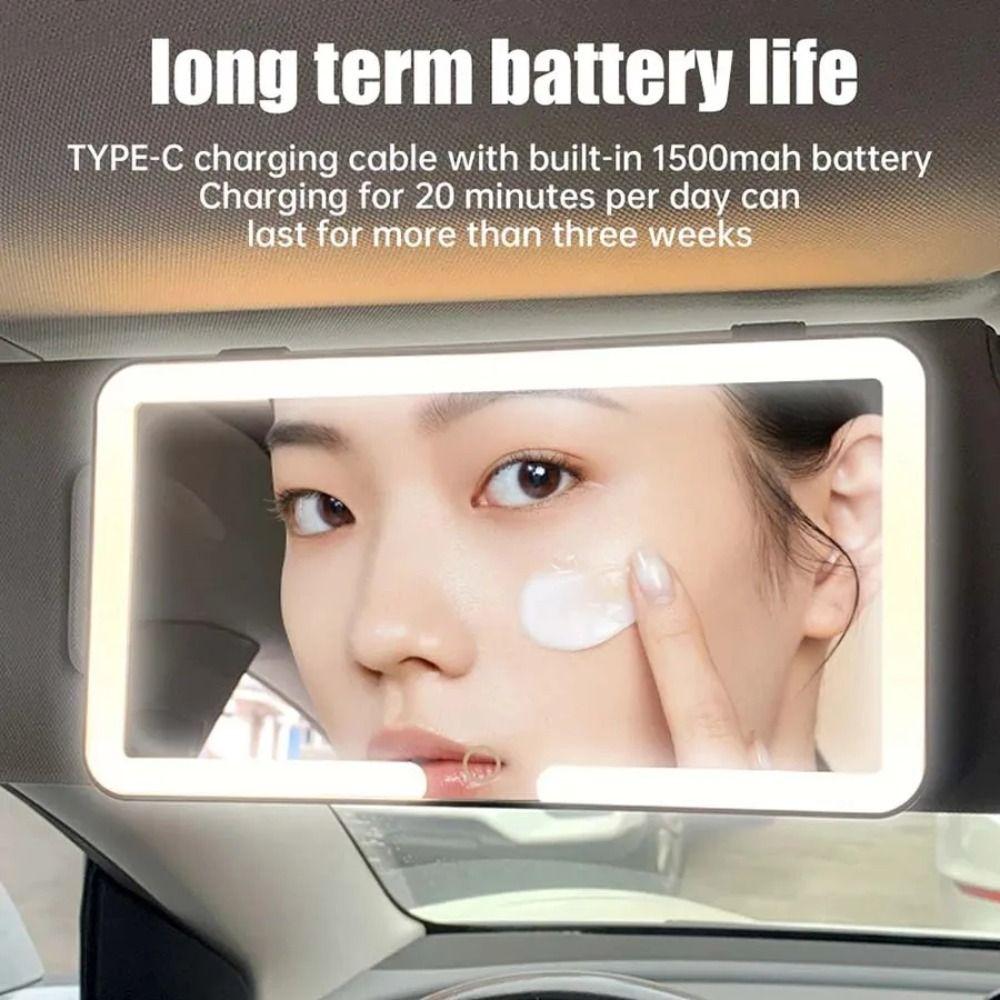 Dimmable Touchscreen Makeup Mirror Three Gear Adjustment LED Mirror Sun Visor Vanity Mirror  Car