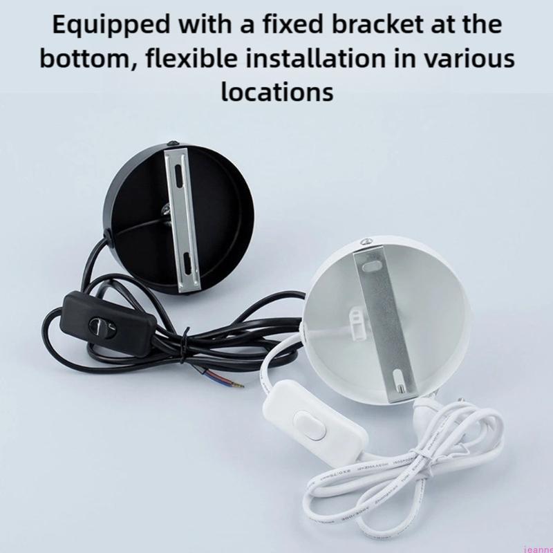 Standard E27 Table Lamp Holder with 1.8m Line Pendant Bulb Socket Replacement Metal Desktop Lamp Base Holder Enduring
