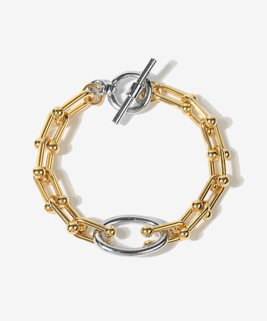 Lazydawn Two-Tone Chain Bracelet B003