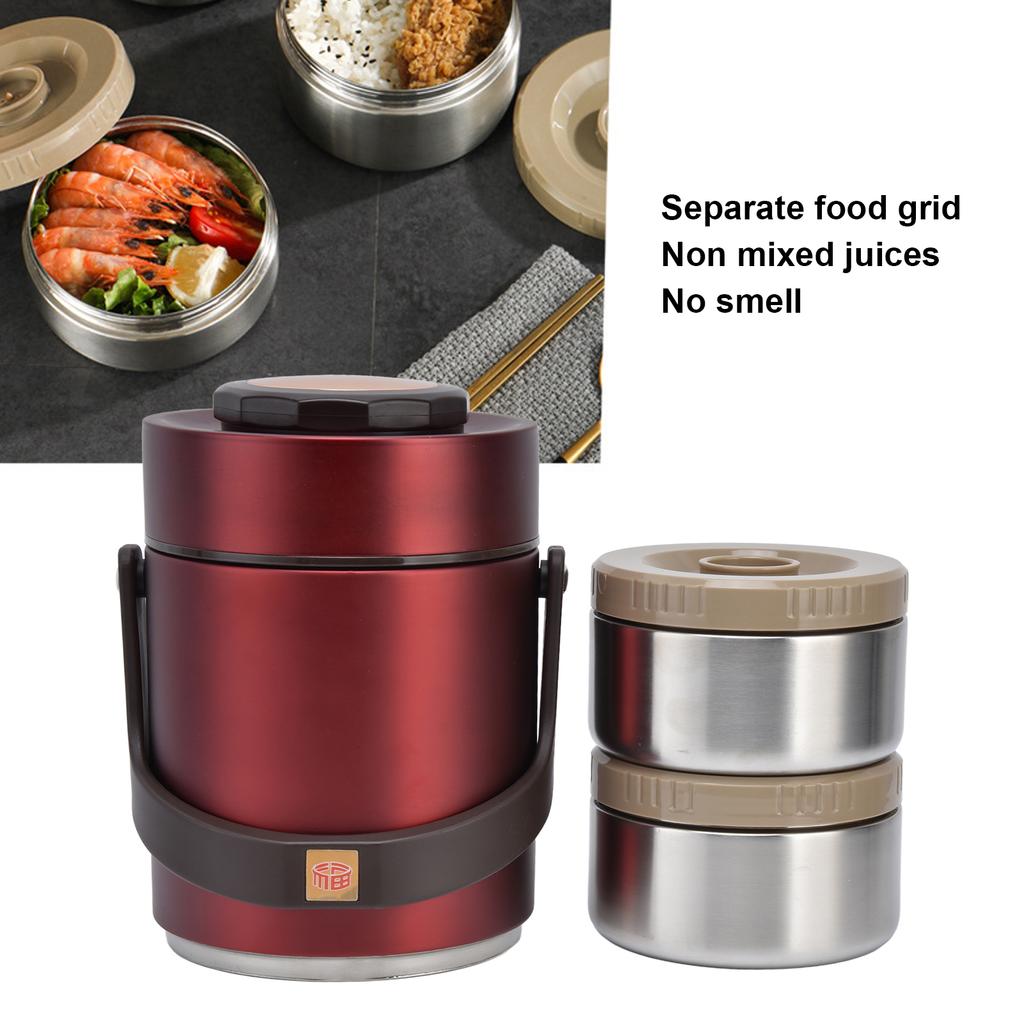 Insulation Lunch Box High Capacity 1.5L Stainless Steel Portable Heat Preservation Vacuum   Box for Adults Students