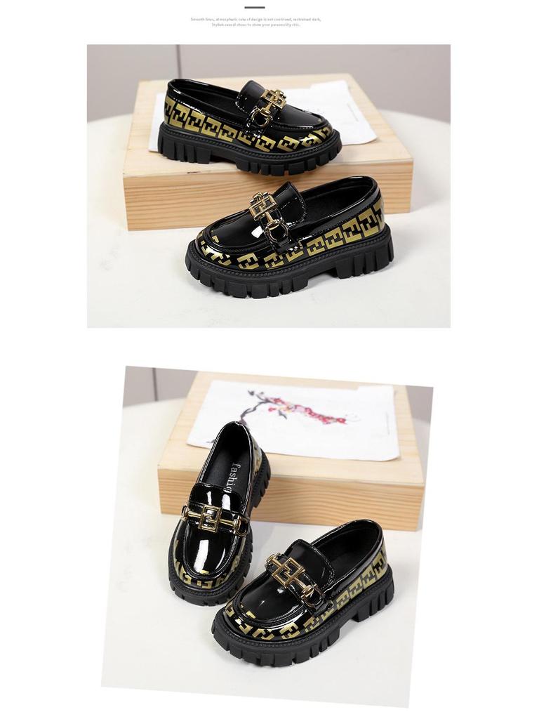 Mädchen Lackleder Slipper - Frühling 2025: Schwarze Slipper Modische Studentenschuhe