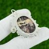 Natural Coconut Jasper Gemstone Pendant 925 Sterling Silver Jewelry For Women