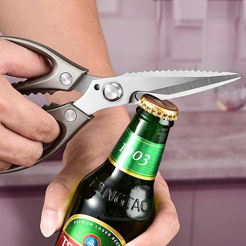 Aluminum Alloy Handle 3CR13 Stainless Steel Blade Kitchen Scissors Household Multifunctional Chicken Bone Cutting Shear