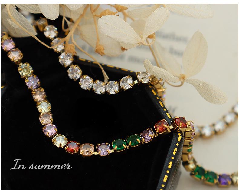 European & American Luxurious Zircon Rhinestone Bracelet - Colorful, Versatile, and Personalized.