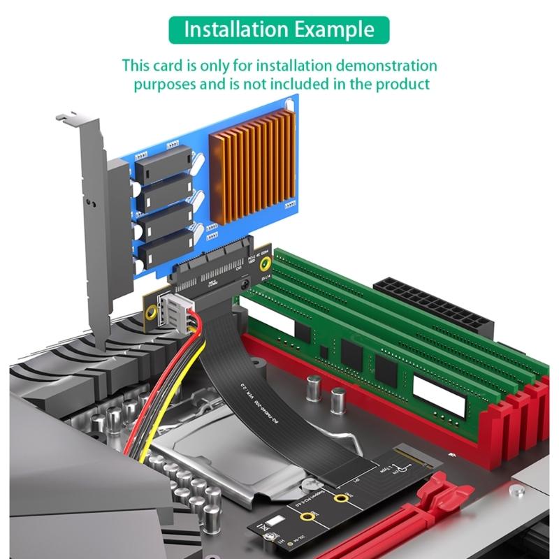 M.2 Key M PCIe4.0 4X Erweiterungsadapter 20CM Flexibles Kabel Stabile Signalübertragung