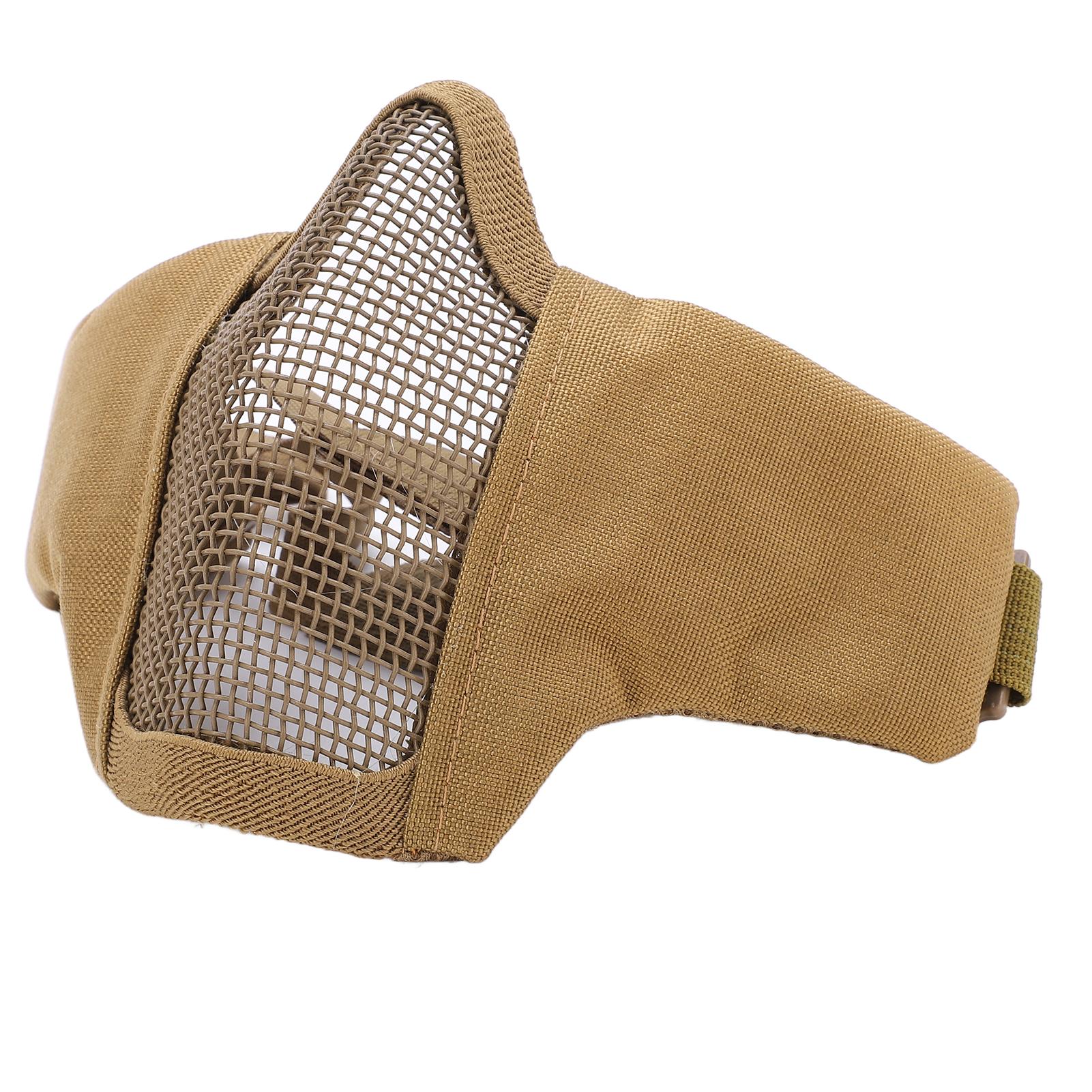 

V10 Half Face Steel Mesh Breathable Protective Face Guard Competition Protective Cycling EquipmentKhaki хакі