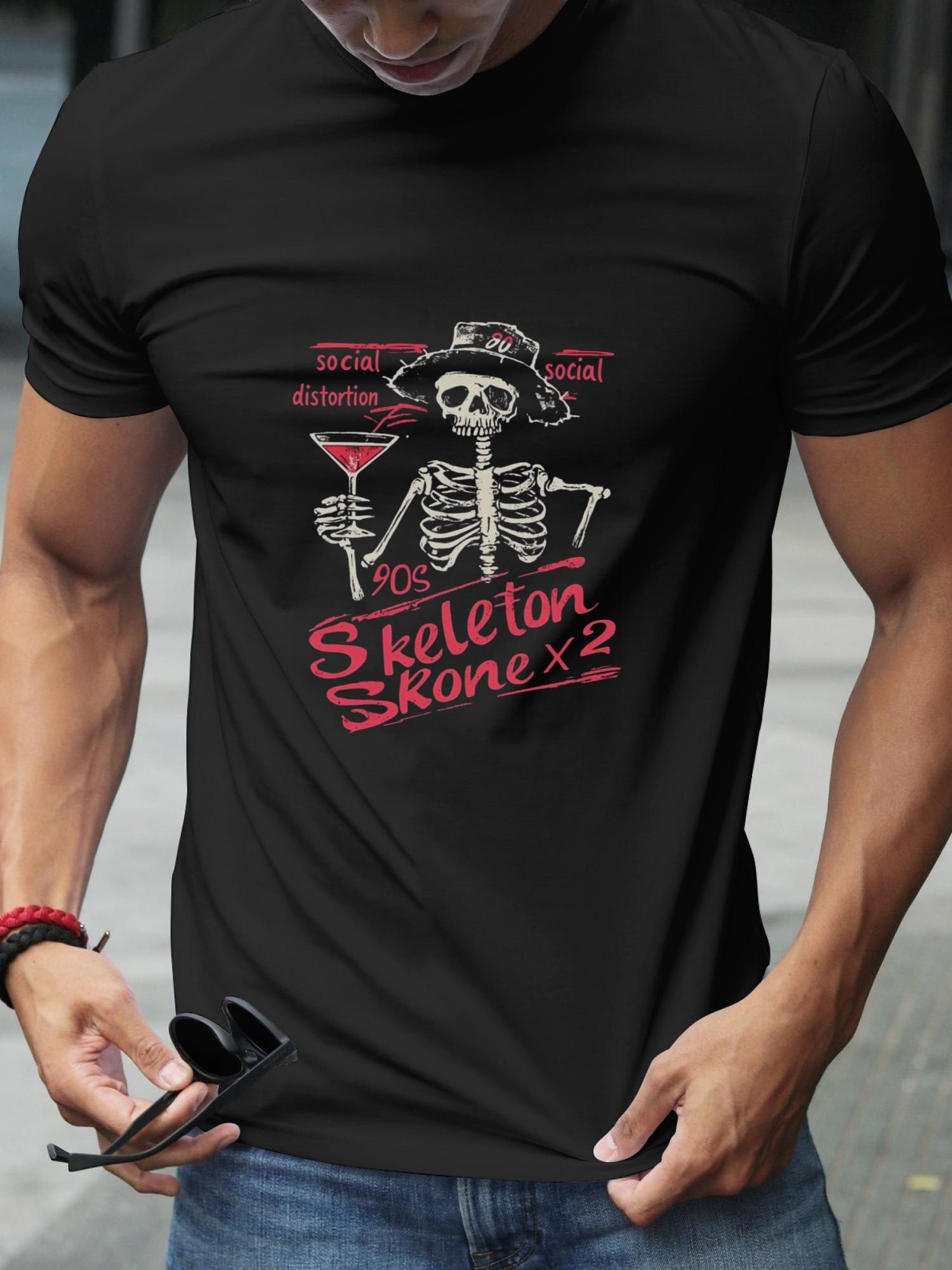 1pc 80s vintage rock band skeleton graphic T-shirt XXXXL