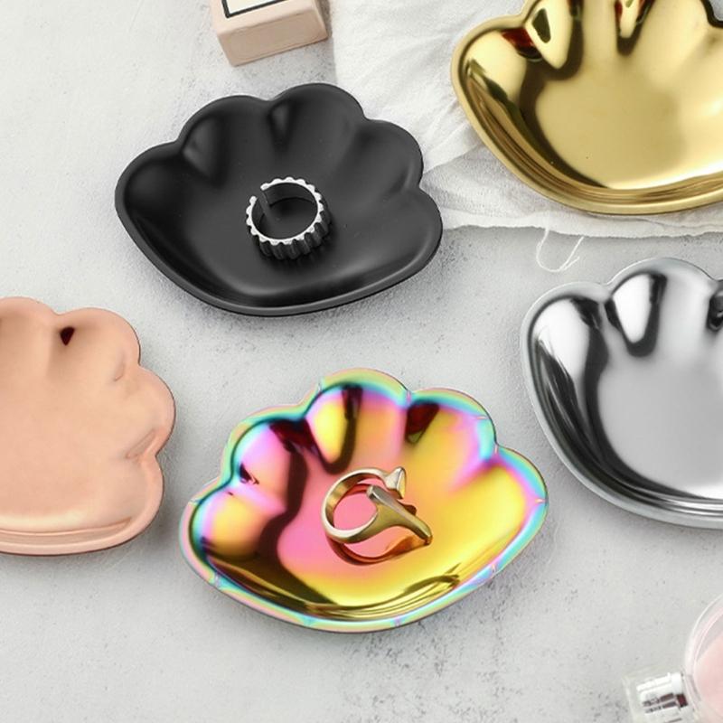 Edelstahlhülle Schmuckhalter Rostfreies Organizer-Tablett für Ringe Ohrringe Halsketten Modischer Accessoire-Halter