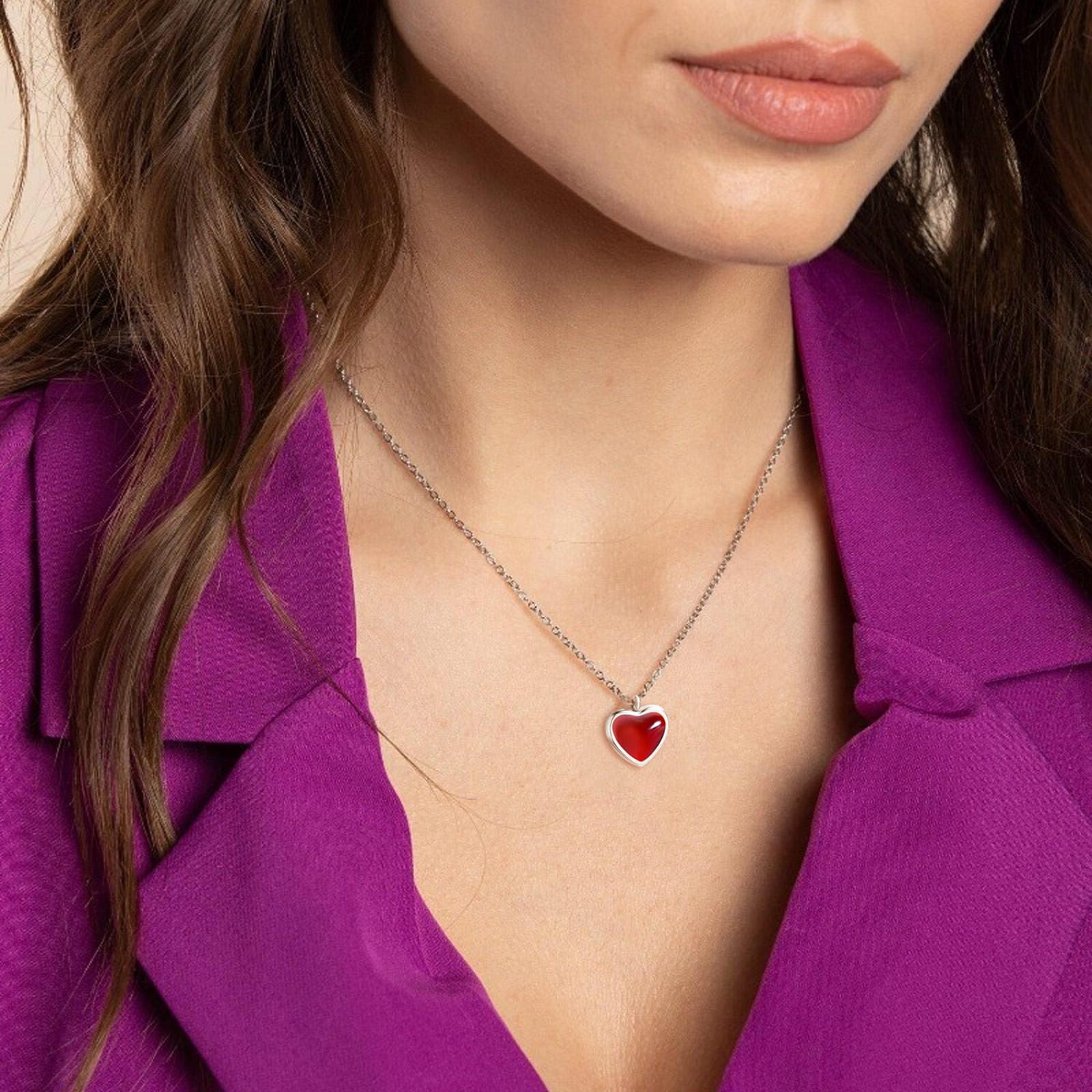 

Carnelian Heart Necklace For Women, 18K Gold Heart Necklace For Girls As As Christmas Birthday Wedding Gifts One Size красный