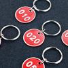 1-100 Numbered Key Tags, Round Metal Tags, Key Chain Labels, Key Tags for Home, Office and Garage, Dorm Keys, House Lockers (Red)