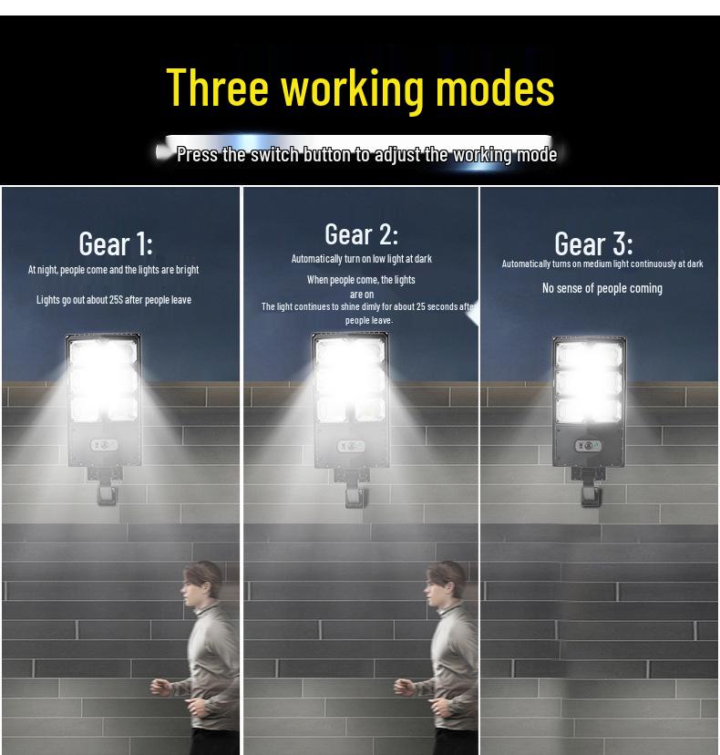 Hochleistungs-LED Solarstraßenleuchte mit Bewegungssensor für den Außenbereich