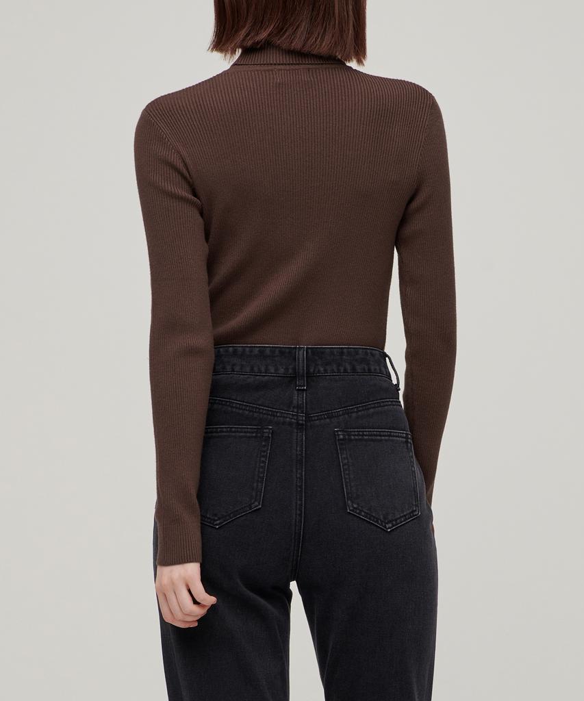 MUSINSA STANDARD WOMAN Women'S Ribbed Slim Turtleneck Knit [Brown]