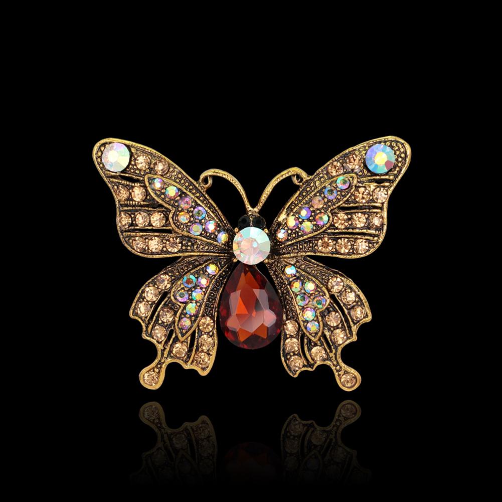Women Retro Butterfly Alloy Brooch All-match Breastpin Wedding Party Jewelry