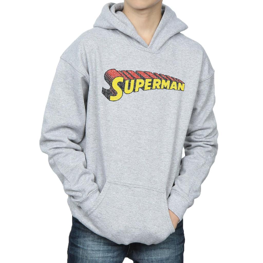 DC Comics Boys Superman Telescopic Crackle Logo Hoodie