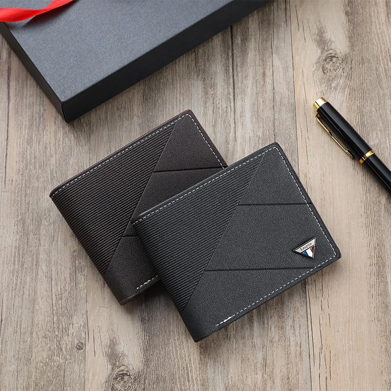 Men's Wallet Short Fashion Trend Simple Card Bag Zipper Driver's License Large Capacity Portable