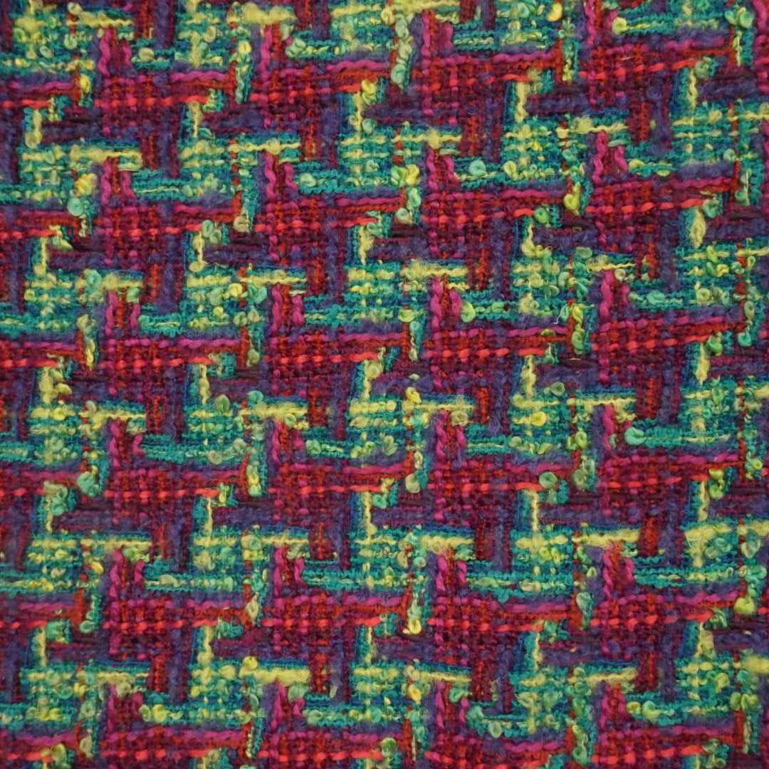 Wool and Polyester High Quality Yarn Dyed Tweed Fabric for Coat фиолетовый