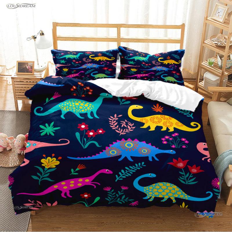 

Three-Piece Cute Dinosaur 3D Digital Printing Bedding Kit Sheet Quilt Cover 70 * 133 two-piece set
