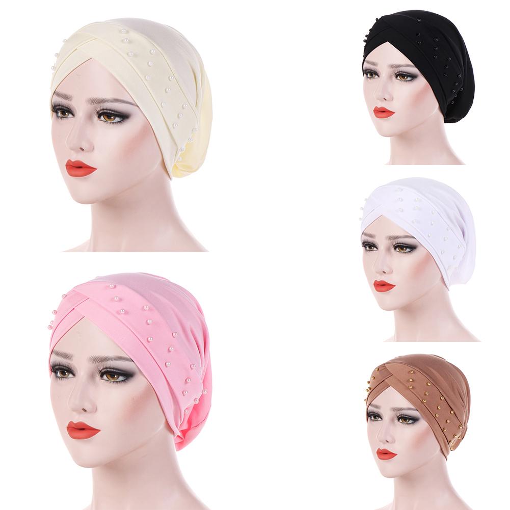 Chemo Women's Bead Elastic Bandana Hat Cancer Chemotherapy Hat Bandana Headwear