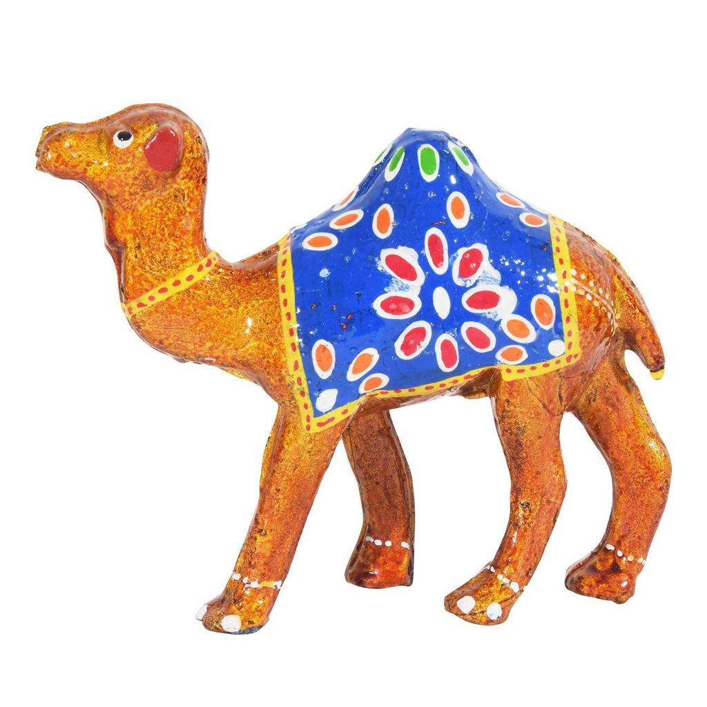 Cămilă - Artă Mache de Hârtie Lucrată Manual, Ideală ca Piesă de Expoziție pentru Decorul Casei (12X10X8CM) Set de 3
