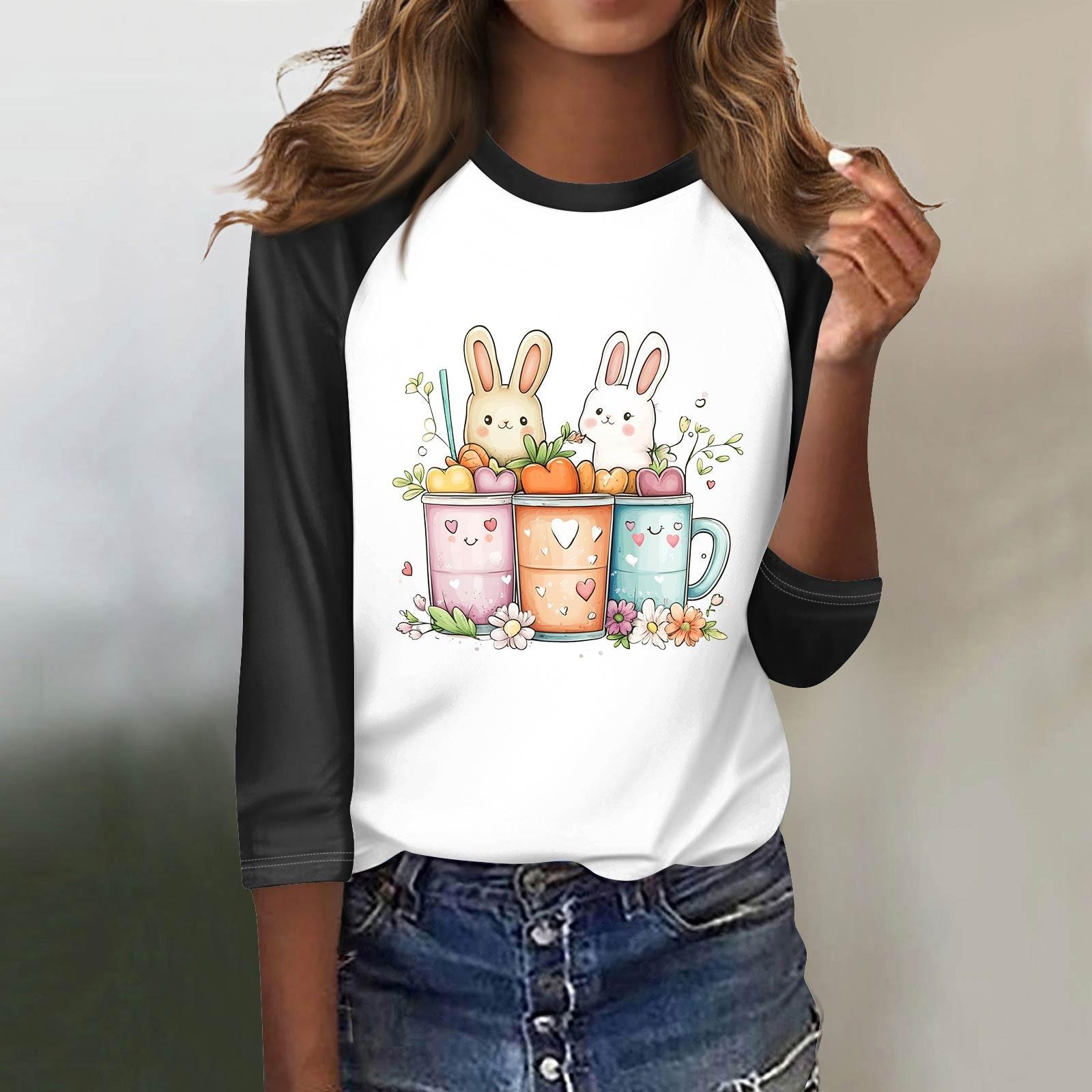 

Женская модная повседневная футболка с круглым вырезом, рукавами семь, на пуговицах с принтом XXXL белый