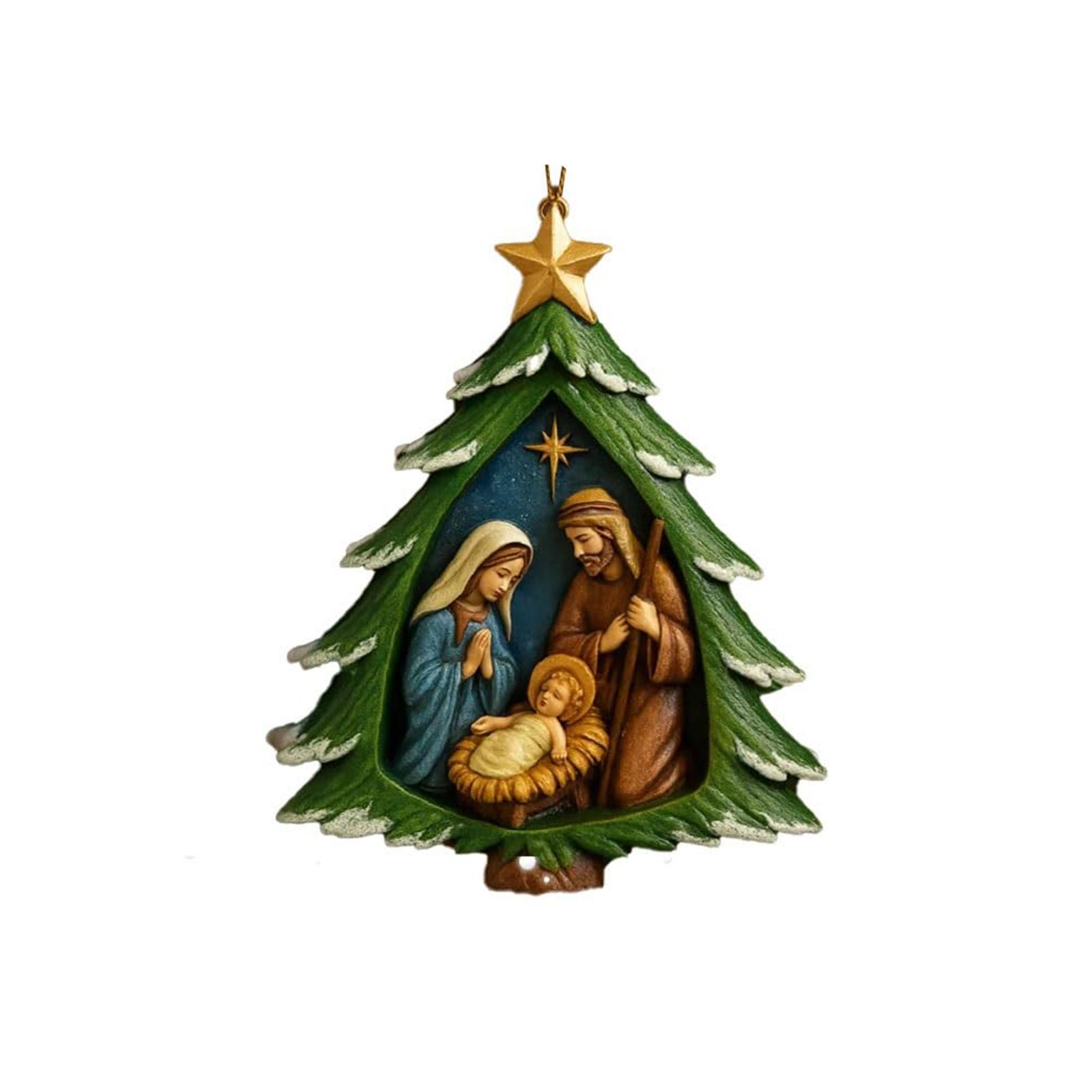 

Рождественское украшение в виде рождественского вертепа One Size зелёный