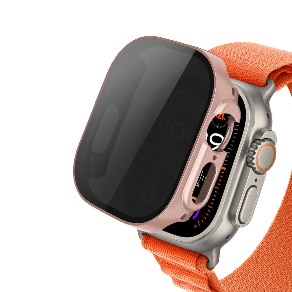 Tempered Glass+Privacy for Apple Watch ultra2 3 49mm Case Anti-Spy Screen Protector Cover iWatch series 9 8 7 SE 44mm 40mm 45mm