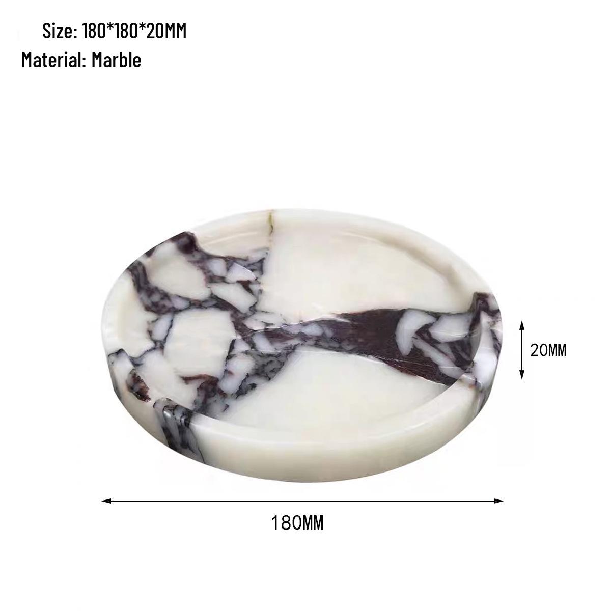 Поднос из фиолетового мрамора Калакатта в стиле легкой роскоши: Круглая подставка-поднос для кофе, фруктов, ароматерапии, хранения украшений