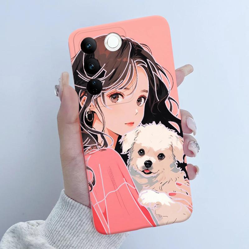 

For Vivo V27 Pro V27e V25e LATAM Phone Case Butterfly Flower Girl Design Soft Silicone TPU Back Housing for Vivo V 27 27E Covers Vivo V25e LATAM