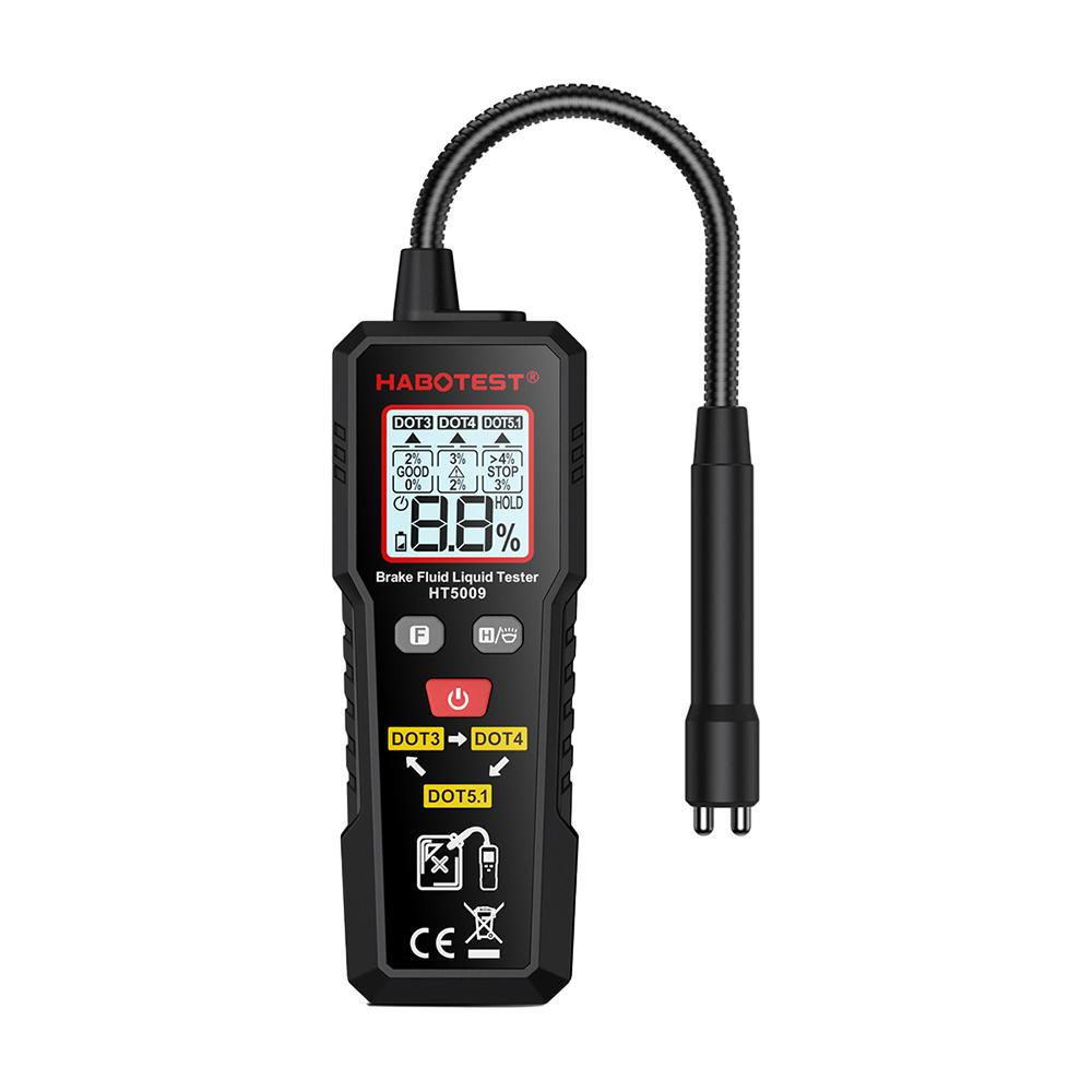 

3-цветный тестер тормозной жидкости с подсветкой, цифровой автоматический гибкий зонд, анализатор влажности тормозной жидкости и масла для DOT3, DOT4, DOT5.1