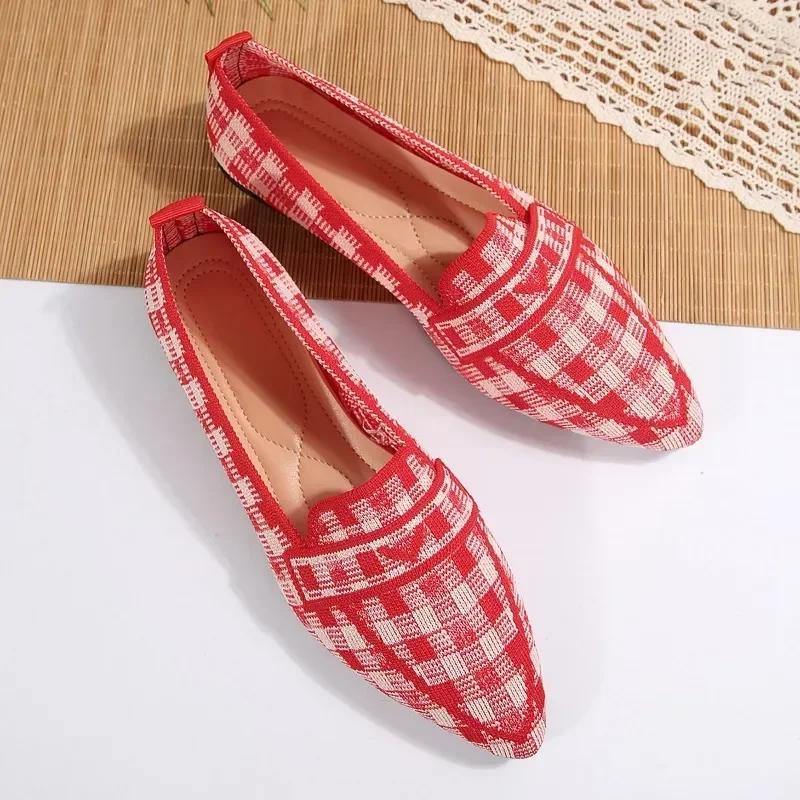 Fashion Women's Ballet Flats Shoes Pointed Toe Barefoot Slip-on Sandals Casual Low Heel Luxury Brand Loafers Woman Designer Shoes