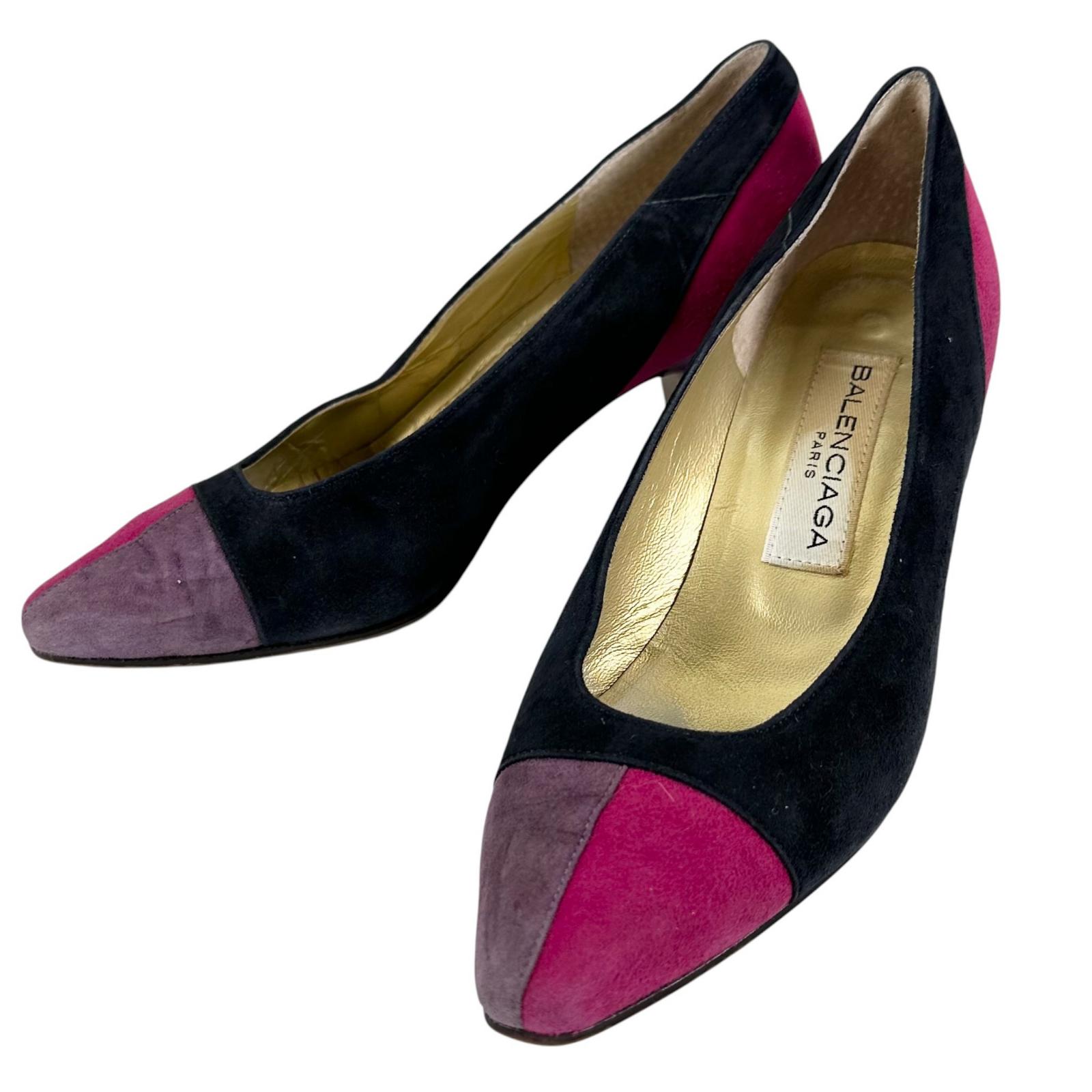 BALENCIAGA Plain Pumps Navy Women JP22.5 Color block used