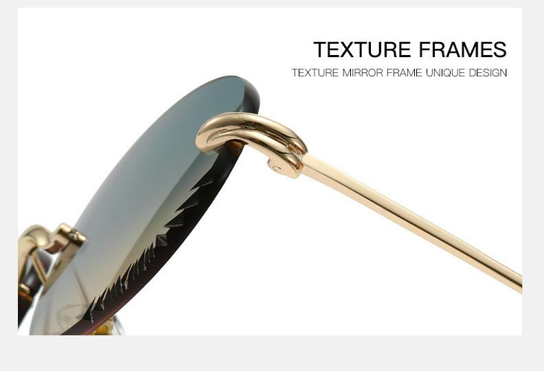 Fotochromowe Bezramowe Owalne Damskie Okulary Przeciwsłoneczne - Ochrona UV i Modny Styl INS (Model 2509)