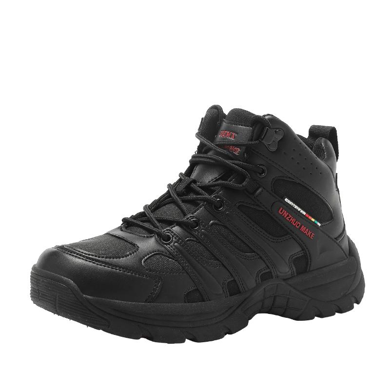 

Men Outdoor Boots Waterproof New men s mid top boots, tactical military hiking wear resistant anti slip shoes Durable Sole for Various Terrains 39