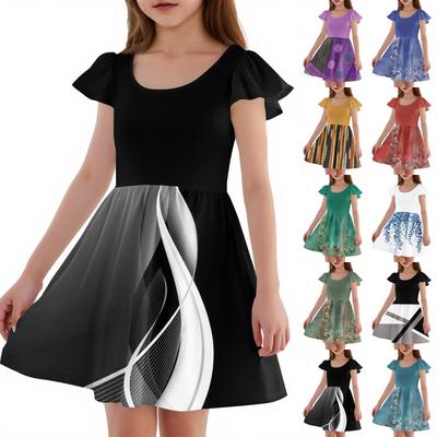 Girls Toddler SleeveDress Dresses Casual Party School Dresses Clothes For Girls