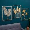 Wall Decoration. Made Of Metal. To Suspend. With The Pattern Of Golden Leaves.