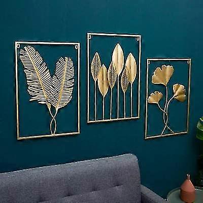 Wall Decoration. Made Of Metal. To Suspend. With The Pattern Of Golden Leaves.