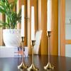 Vintage Gold Metal Tapered Candle Holders, Modern High Pedestal Candle Stand Decor, Tabletop Centerpiece For Wedding Party Dining