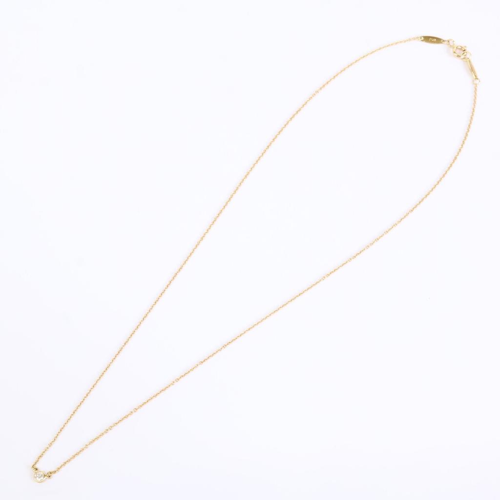 TIFFANY&Co. [Excellent Condition] 750 Elsa Peretti Diamonds by the Yard Single Diamond Pendant Necklace Yellow GoldUsed