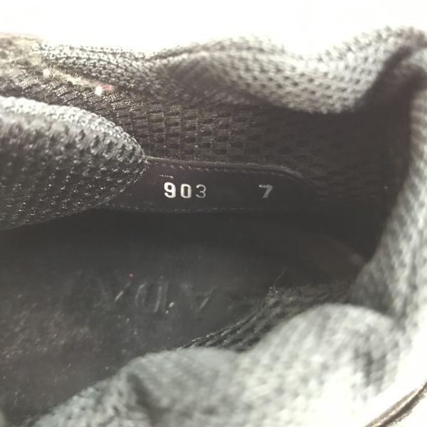 Prada Vibram Sohle Trekkingschuhe High Cut Sneaker Kurze Stiefel Größe 7 25.5 26.0 Schwarz(GEBRAUCHT)